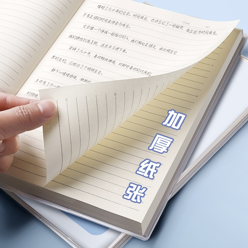 [补贴10%]笔记本本子新款高颜值超厚学生简约风b5简约胶套课堂笔记考研加厚软皮日记本记录a5办公记事本批发高清大图