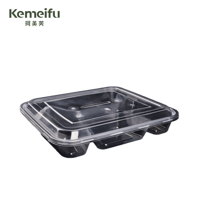 珂美芙 食品级加厚餐盒一次性餐盒 四格 个