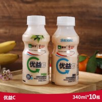 蒙牛优益C活菌型乳酸菌饮品发酵乳原味芦荟味340ml*10瓶装整箱 芦荟味340ml*10瓶