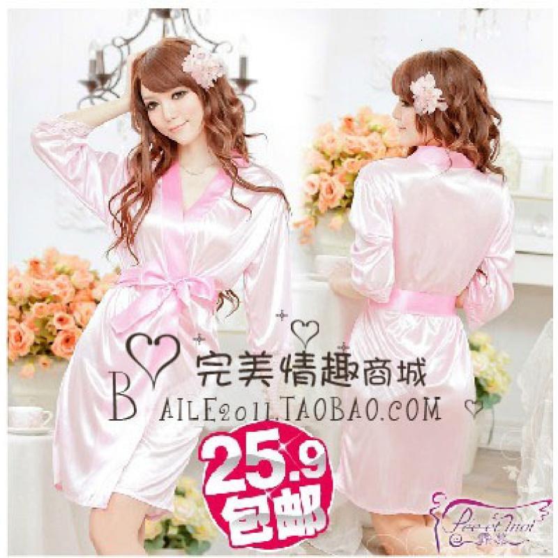 性感和服睡衣女浴袍睡袍三件套情趣内衣透明三点制服套装极度诱惑
