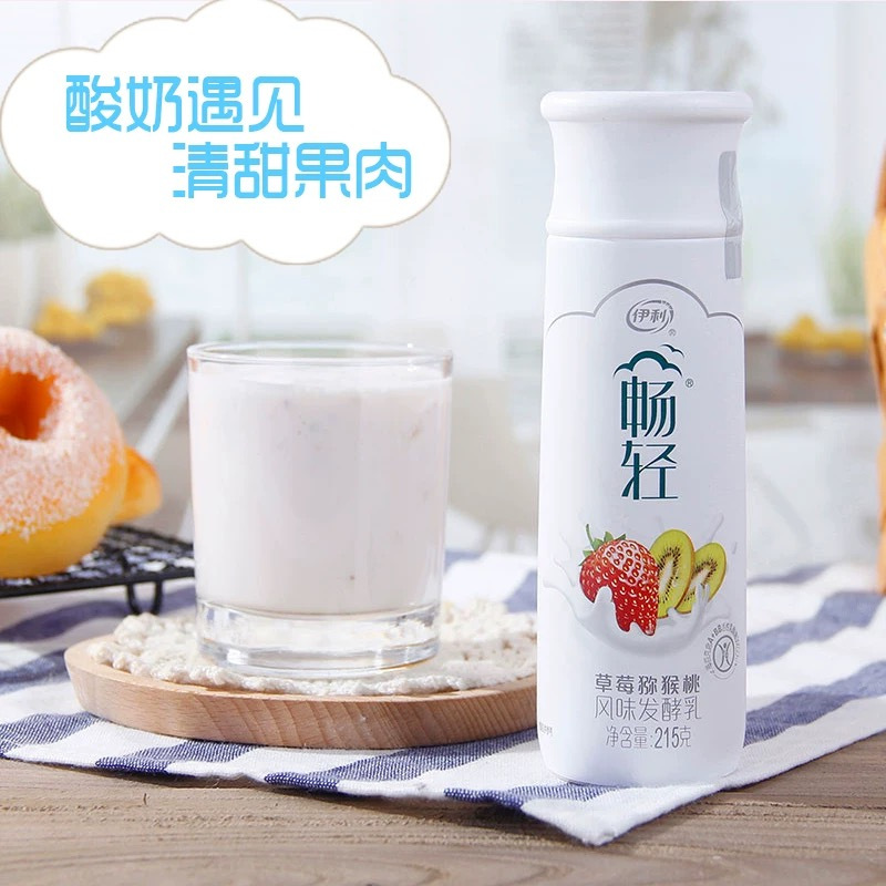 伊利 畅轻草莓猕猴桃风味发酵乳215g
