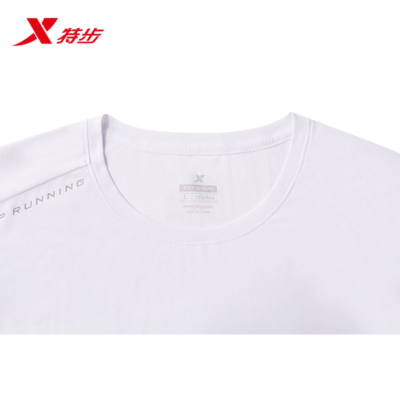 特步中性T恤珍珠白975227018001/件高清大图