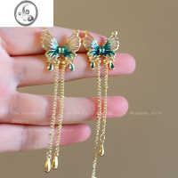 JiMi三件套！薄荷绿蝴蝶戒指女2023年新款网红气质手镯轻奢高级感耳钉 薄荷绿蝴蝶耳环