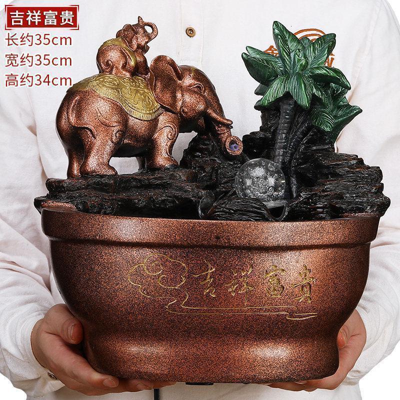 美帮汇流水大象摆件母子小象客厅电视柜桌台朋友新居搬家装饰品高清大图