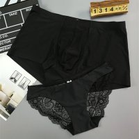 情侣内裤男女老公裤女士内裤火辣冰丝情趣半透明超薄蕾丝内裤