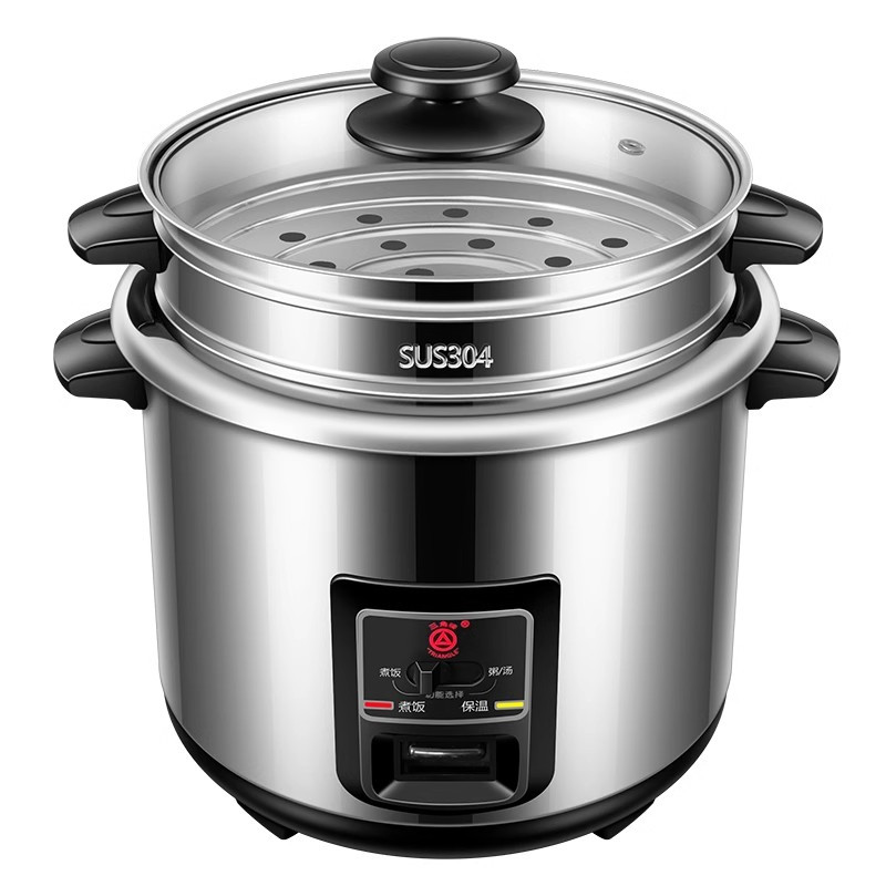 三角牌304不锈钢电饭锅老式小型蒸煮3到1-2-3-4-人电饭煲家用正品 4升[建议3-6人]高清大图