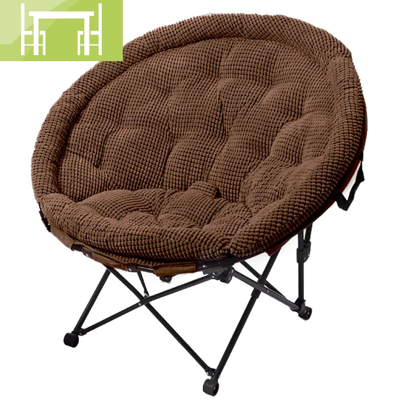 梵吉奥布艺午休折叠椅靠背椅子月亮椅太阳椅休闲懒人沙发椅睡椅视频