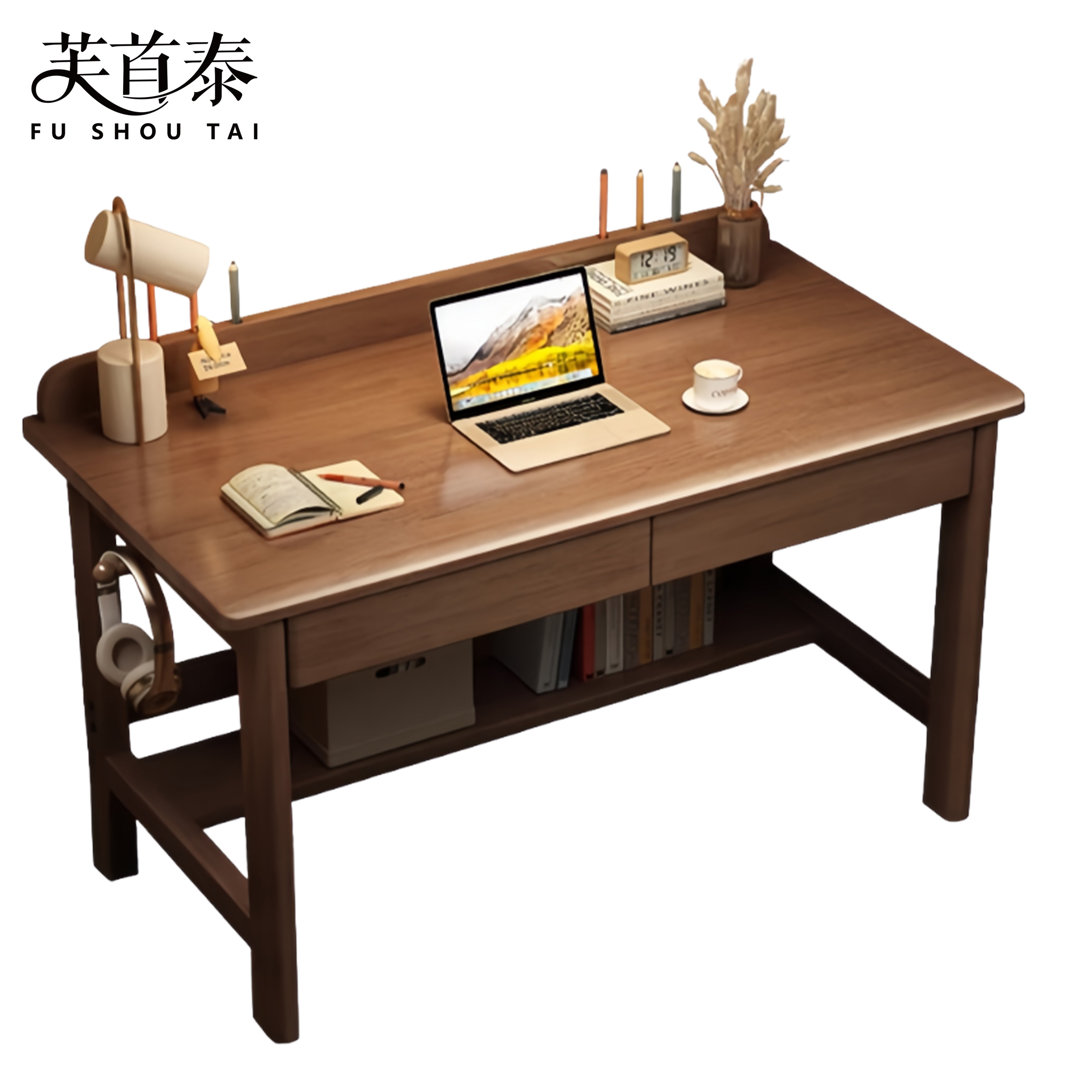芙首泰木质书桌1000*600*750mm张高清大图