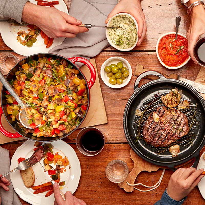 双立人(ZWILLING)Nova系列30cm中式炒锅8件套 汤锅蒸笼铸铁锅刀具炊具组合