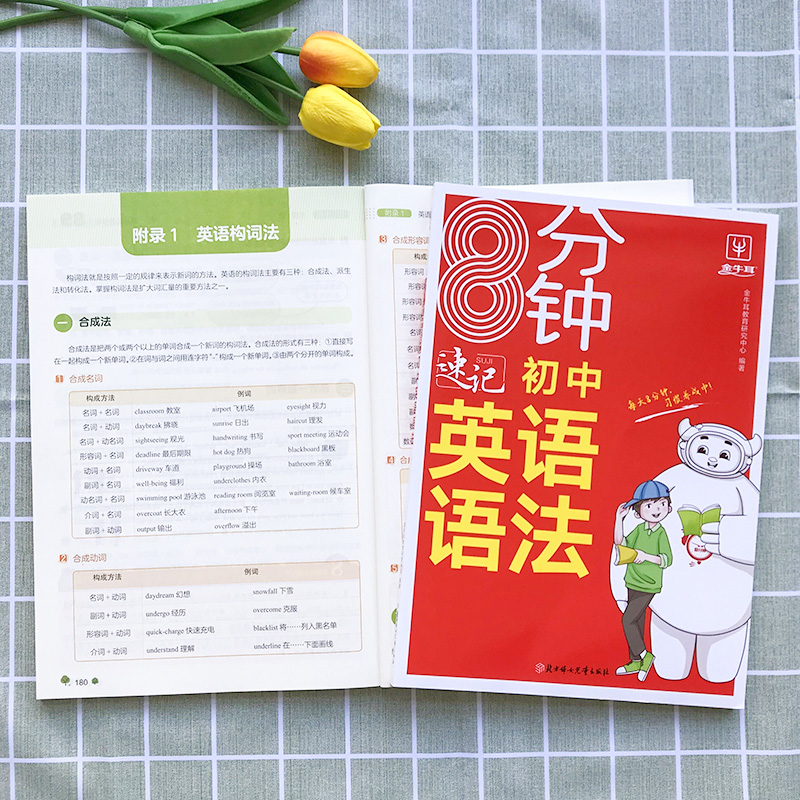 初中英语语法 [正版]2024新版8分钟速记初中英语英语语法情景图解初一二三通用中考全解含语法填空七八九年级语法知识大全高清大图