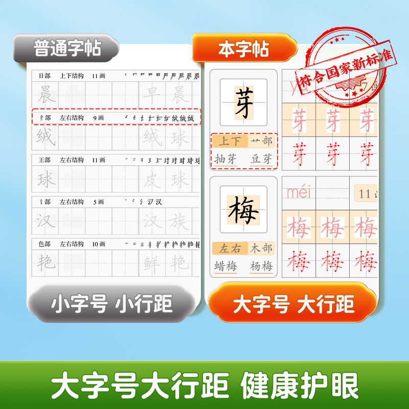[四年级]上册(48页) [正版]二类字字帖三步写好规范字一二三四五年级人教版专项同步练字帖上下册笔顺引导规范书写描红本高清大图