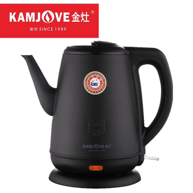 KAMJOVE/金灶T-65B 电水壶1.7L 电烧水壶大容量烧水电热水壶茶具 全钢烧水壶 电水壶304不锈钢 磨砂黑色
