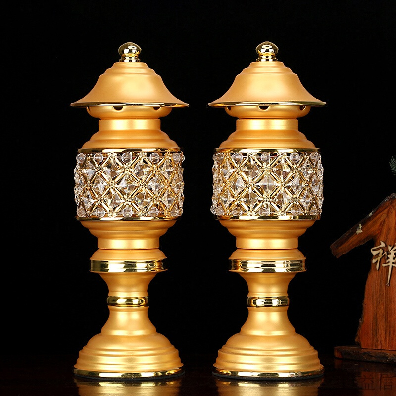 星尘装饰摆件佛具铜制供灯长明灯神社灯观音莲花灯佛前灯电供灯供佛灯 价格图片品牌报价 苏宁易购巨益信家装专营店