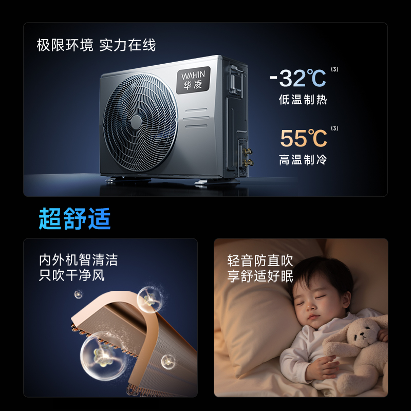华凌空调1.5匹挂机家用空调新一级能效变频冷暖大风口wifi智能自清洁KFR-35GW/N8HL1Max