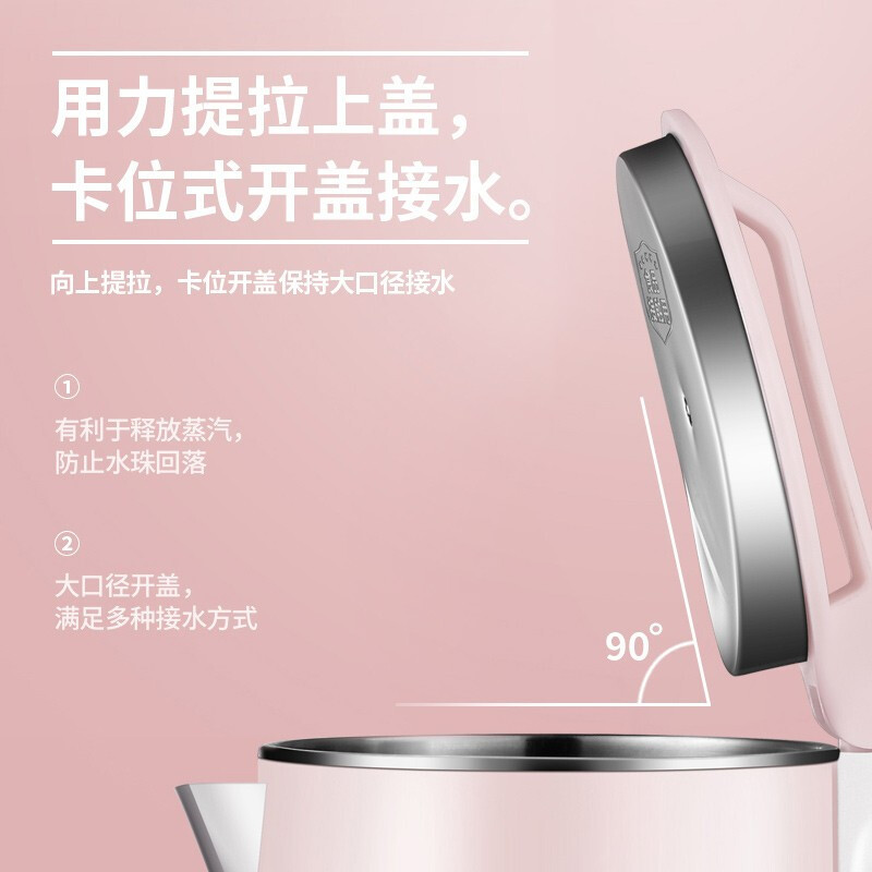 长虹(CHANGHONG)电水壶 2L大容量一键保温 双层防烫 食品级不锈钢内胆烧水壶 精准控温电热水壶 B304紫色