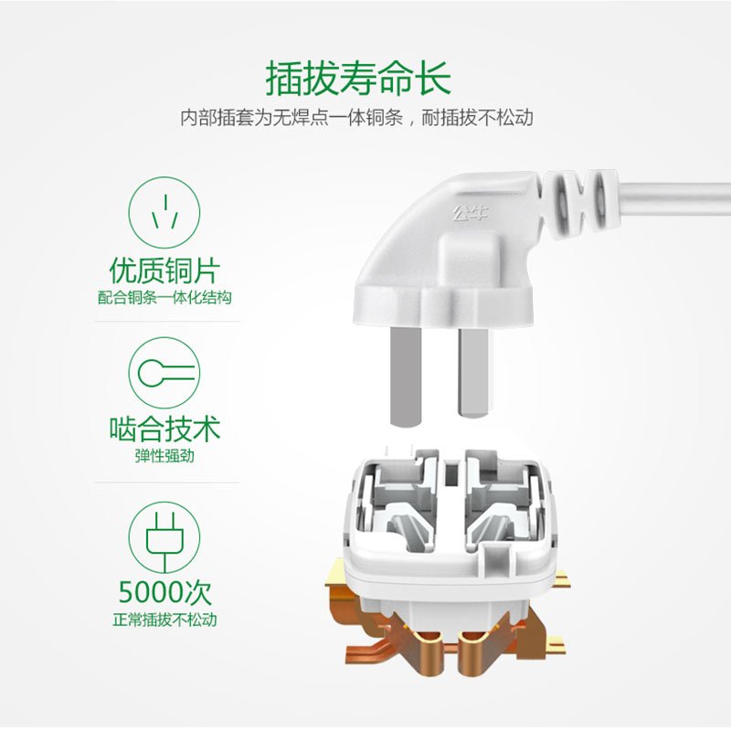 公牛(BULL)UUA126 接线板usb插座3米
