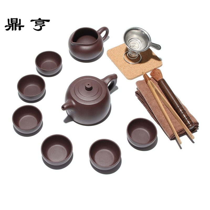 鼎亨宜兴纯全手工西施6人 家用功夫泡茶壶茶具套装礼品logo定制