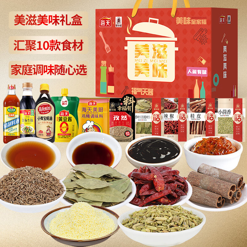 塞翁福 美滋美味礼 (2255克)黄豆酱 蚝油生抽鸡精料酒小茴香桂皮辣椒香叶孜然