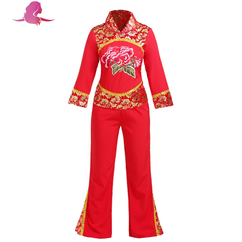 艳如飞秧歌服装演出服女成人2020新款中老年扇子舞民族舞蹈广场舞服套装妈妈装