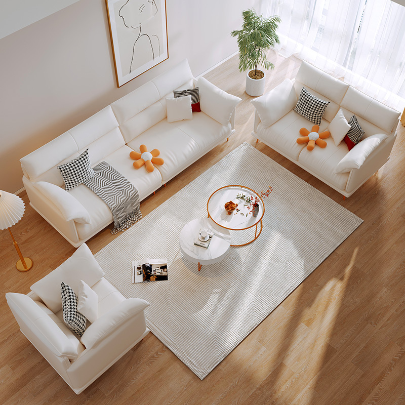 冬熊科技布沙发客厅小户型现代简约意式轻奢网红布艺三人乳胶沙发xcz