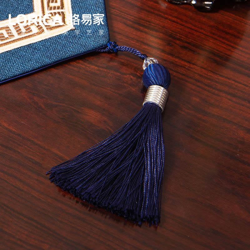 美式桌旗新中式禅意茶旗布现代简约茶几餐桌北欧电视柜布床旗定制 福延年-卡其(平角款) 33*420cm图片