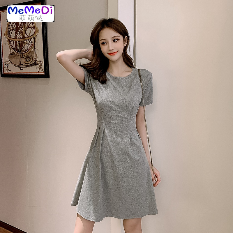 2020年夏季女装新款个连裙收腰气质显瘦轻熟风短袖时尚法式