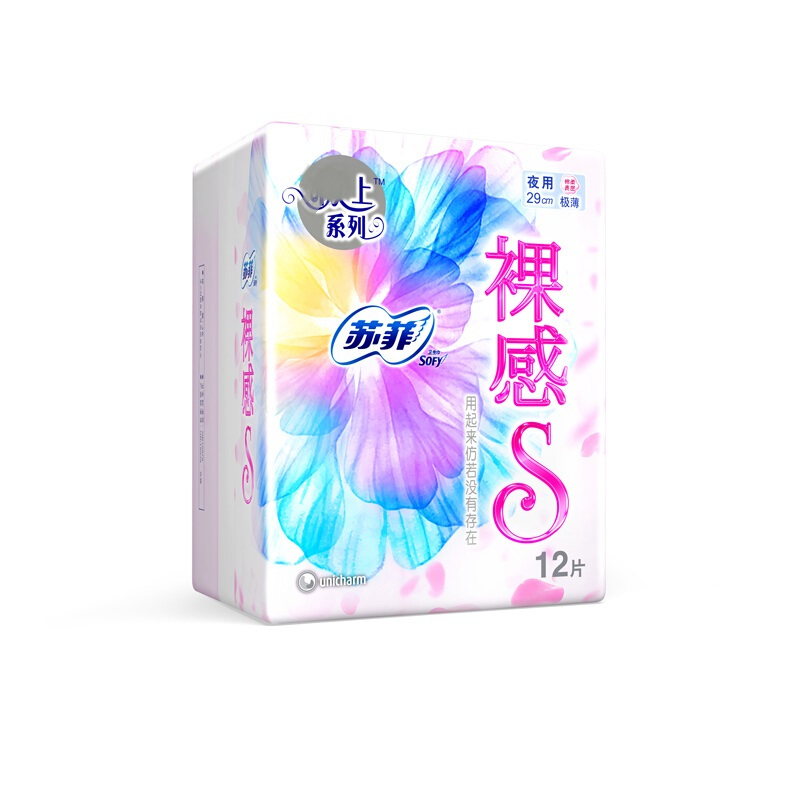 苏菲 极上裸感S 夜用卫生巾290mm 12片