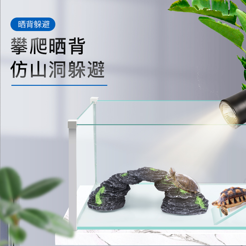 乌龟晒台爬宠陆龟巴西龟晒台石头高水位乌龟晒台造景diy晒背台高清大图