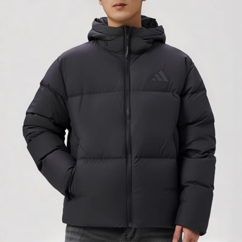 阿迪达斯 (adidas) 男装新款保暖外套连帽鸭绒面包羽绒服JV6187 ZP