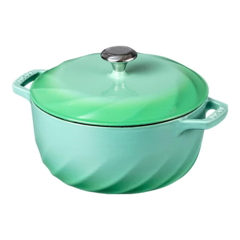 格力 珐琅锅双耳汤锅24cm铸铁锅炖锅煮饭锅 珐琅釉永不变色 摩卡绿 GTF24-T01d