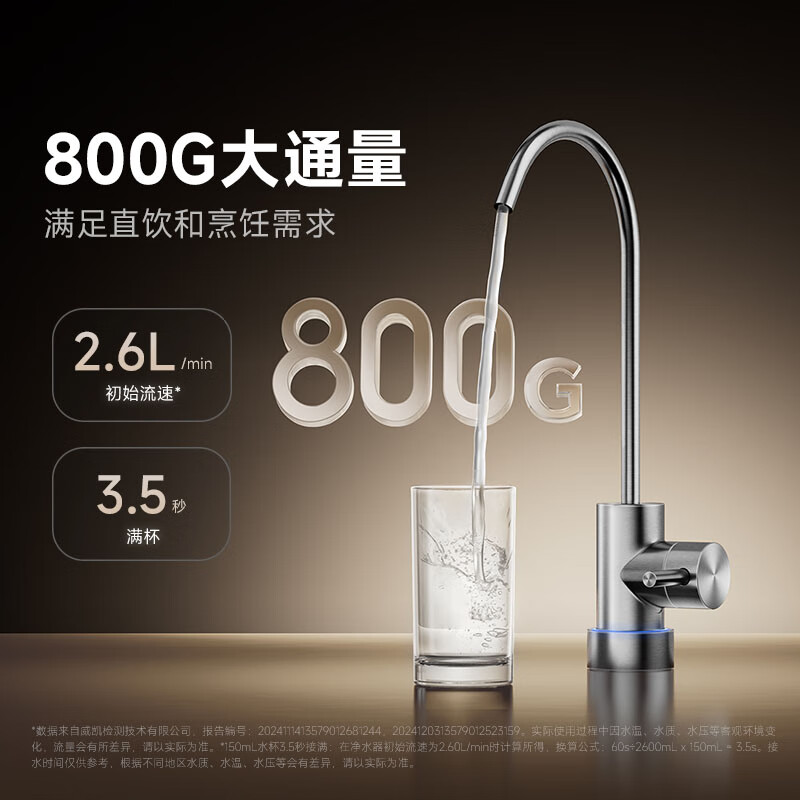 米家小米净水器N1 800G 净饮机厨下家用净水机5年反渗透直饮机长效滤芯净水器MR872高清大图