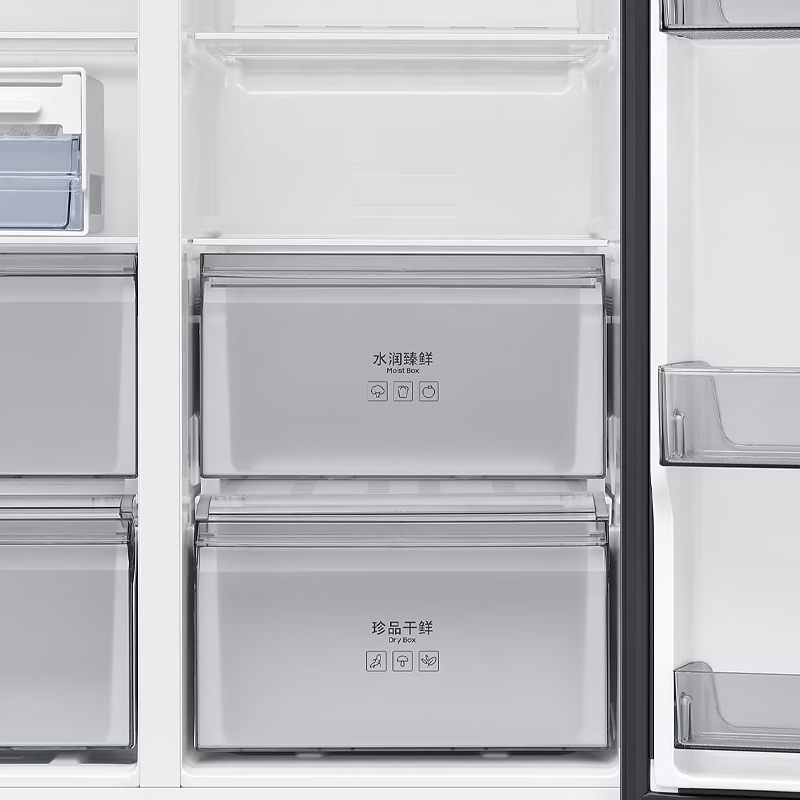 三星RS70F65P1FSC 浩瀚黑 655L 超大容量 干湿分储 AI节能模式 干湿分储 立体循环制冷 对开门冰箱高清大图