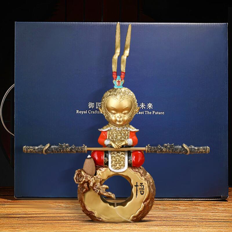 美帮汇齐天大圣铜摆件斗战胜佛孙悟空车载装饰客厅办公室桌面铜工艺品高清大图