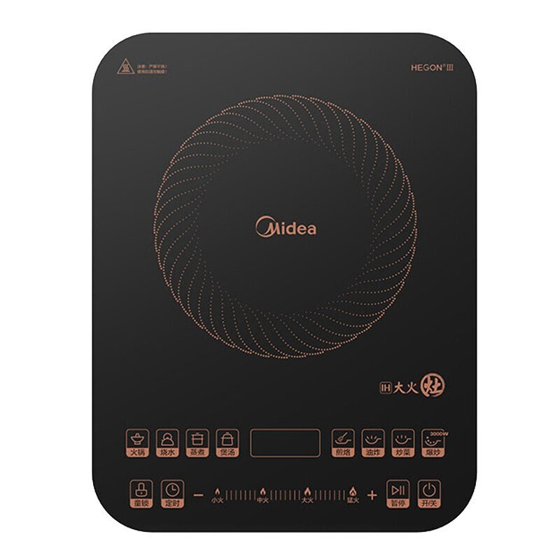 美的/Midea C30-IH3002 3000W大火力 十档滑控 IH立体匀火电磁炉 黑色(单位:台)