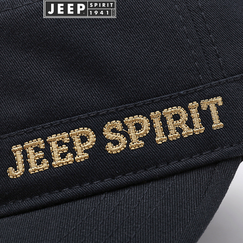 JEEP SPIRIT正品吉普专卖男士户外旅游帽宽檐平顶帽可调节遮阳帽鸭舌帽休闲帽