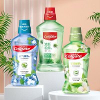 高露洁 漱口水温和0酒精500ml*4瓶 (四种随机)清洁含氟孕妇可用清新口气滋润口腔男女生防蛀