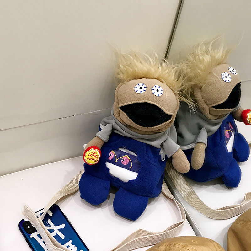 派尼美特ins怀旧夯货珍宝珠chuck查克公仔双肩单肩包多用包袋蹦迪小