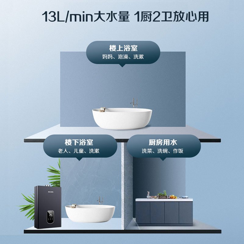 樱雪(INSE) 10L强排恒温燃气热水器JSQ20-10QH202液化气