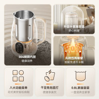 LOTOR徕多豆浆机小型家用破壁机全自动免煮静音料理机多功能辅食一键清洗防溢榨汁机4人