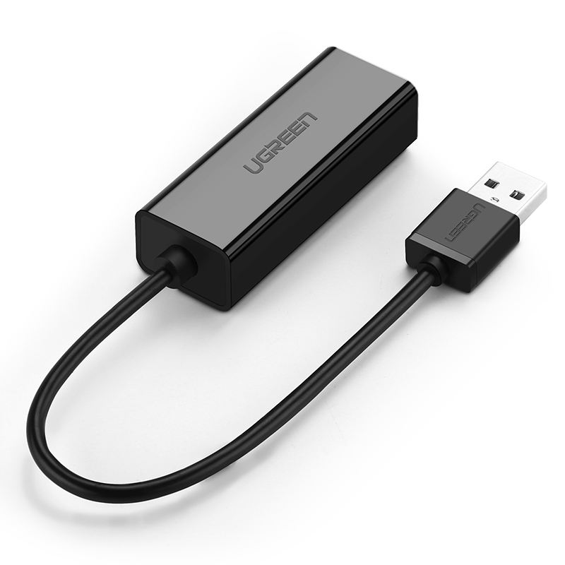 绿联 USB转RJ45网线接口 USB转百兆有线网卡通用苹果Mac小米盒子笔记本以太网口转换器30305黑