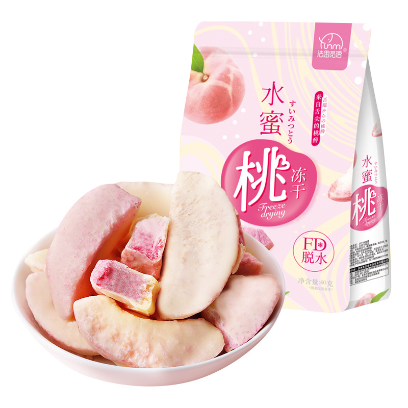 法思觅语 1袋尝鲜 冻干水蜜桃40g休闲零食冻干水果干巧克力果脯冻干榴莲休闲零食官方正品高清大图