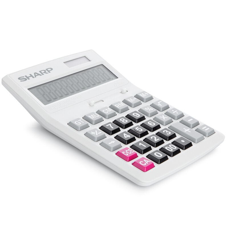 夏普(SHARP)CH-D12计算器 中号计算机 商务计算器 办公计算器 财务用品 白色 计算机