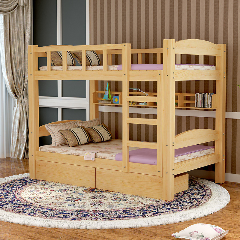 实木上下铺木床成人高低床上下床双层床二层床子母床现代简约