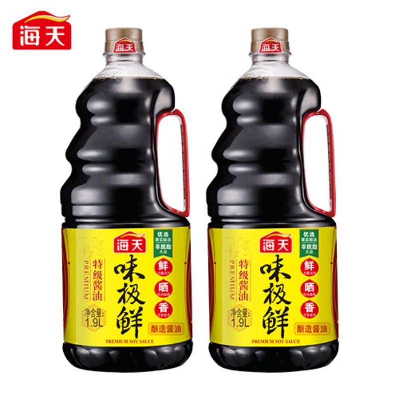 海天酱油 味极鲜1.9L 特级生抽酿造酱油 炒菜凉拌点蘸提鲜调味品