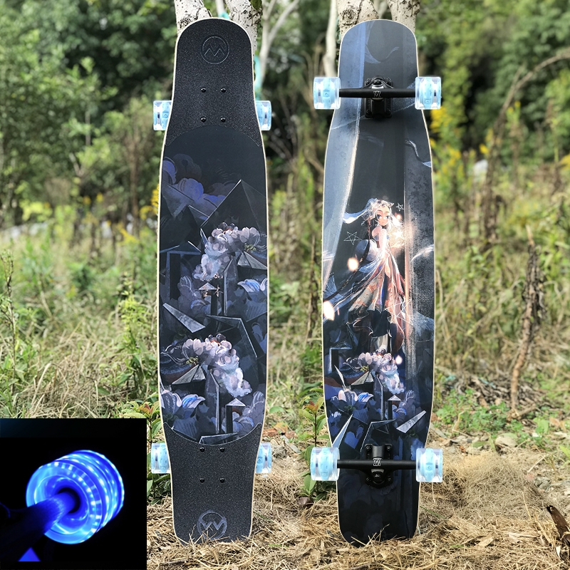 闪电客长板滑板成人男女生刷街平花舞板初学者专业板视频