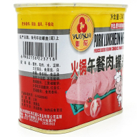 粤花(YUEHUA)火锅午餐肉340克 /罐装 方便速食 肉类罐头 涮火锅 夹三明治火腿罐头食品 肉质Q弹 经典口味