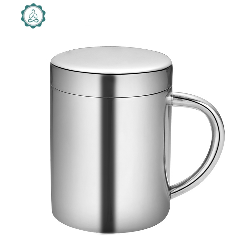 加厚304不锈钢水杯双层奶茶杯水杯子茶杯ktv酒吧啤酒杯杯子封后有纹