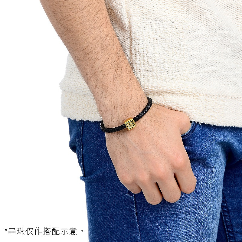 [粗绳]周生生Charme XL串珠配绳5mm粗版手绳转运珠皮绳男女手链BB19 约19厘米定价