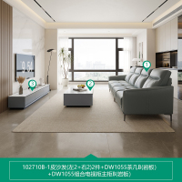 现代简约经典皮艺沙发茶几电视柜客厅套装102710TZ 灰蓝B丨皮沙发(左2+右2)+岩石灰B丨茶几+电视柜主柜