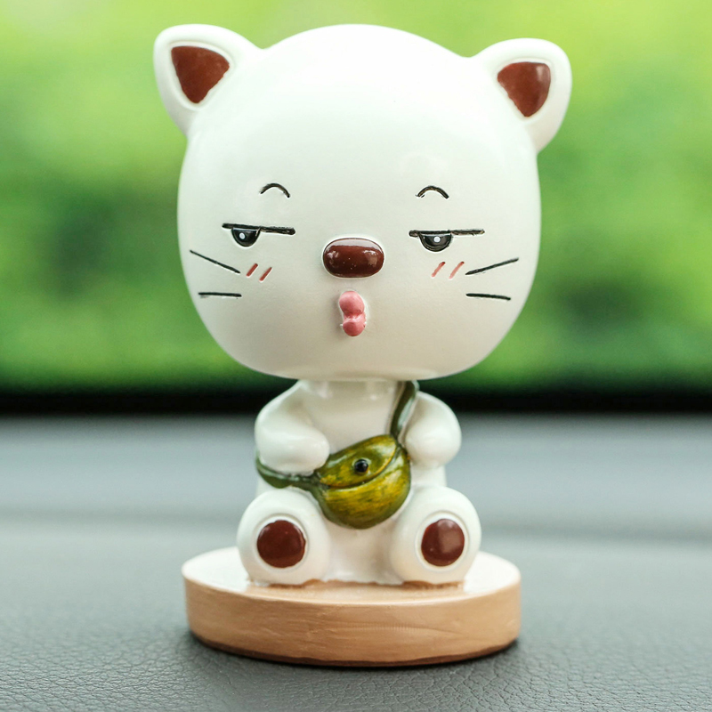 仿真猫咪摆件 汽车摆件创意车内装饰品车上仪表台仿真猫咪摆设汽车用品猫猫公仔 上学喵